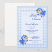 Baby shower Invitation Bluebirds Kaart (Voorkant / Achterkant)