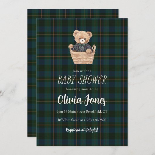 Baby Shower Invitation Card (Devant / Derrière)