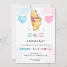 Baby shower Invitation card featuring a bear 