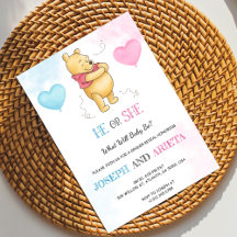 Baby shower Invitation card featuring a bear 