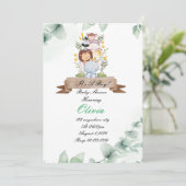 BABY SHOWER INVITATION CARTE SAFARI ANIMAUX (Debout devant)