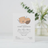 BABY SHOWER | Invitation Castor Endormi (Debout devant)