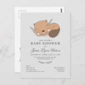 BABY SHOWER | Invitation Castor Endormi (Devant / Derrière)