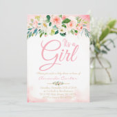 Baby shower invitation c'est un baby shower fille (Debout devant)