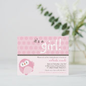 BABY SHOWER INVITATION :: c'est un hibou fille 4 (Debout devant)