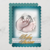 Baby shower invitation croquis pieds bébé (Devant / Derrière)