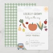 Baby shower Invitation cultivé localement (Devant / Derrière)