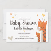 Baby shower Invitation Cute Giraffe Jungle Animal (Devant)