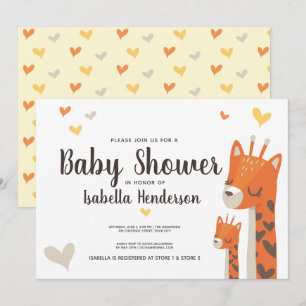 Baby shower Invitation Cute Giraffe Jungle Animal
