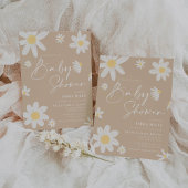 Baby shower Invitation Daisy Beige