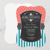 Baby shower Invitation de bandes de tableau de bor (Devant / Derrière)
