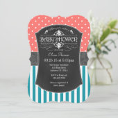 Baby shower Invitation de bandes de tableau de bor (Debout devant)