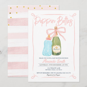 Baby shower Invitation  de Bouteilles de Pink Popp