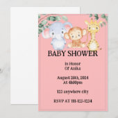 BABY SHOWER INVITATION DE FILLES (Devant / Derrière)
