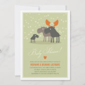 Baby shower Invitation de la famille Moose Deer (Devant)