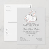 BABY SHOWER | Invitation de Lapin Endormi (Devant / Derrière)