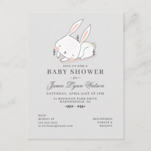 BABY SHOWER   Invitation de Lapin Endormi