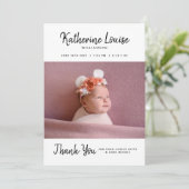 Baby shower | Invitation de Merci cadeau bébé (Debout devant)