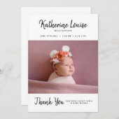Baby shower | Invitation de Merci cadeau bébé (Devant / Derrière)