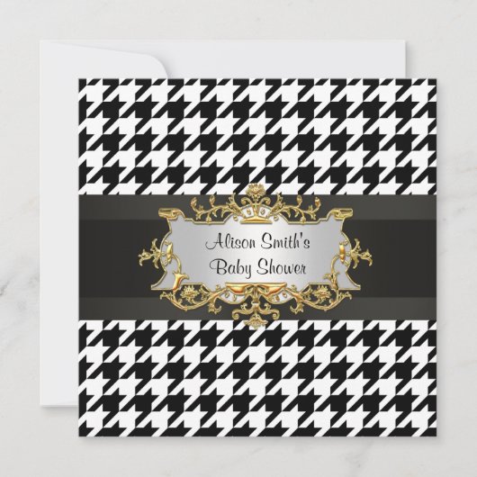 Baby shower Invitation Elegant Damask Turquoise Re (Devant)