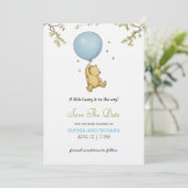Baby shower invitation featuring a cute bear  (Debout devant)