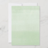 Baby shower invitation fille simple vert moderne (Dos)