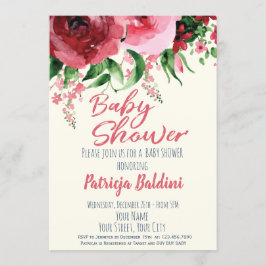 Baby shower Invitation Floral Kaart