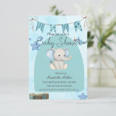 Baby Shower Invitation for Boy –Customizable (Debout devant)