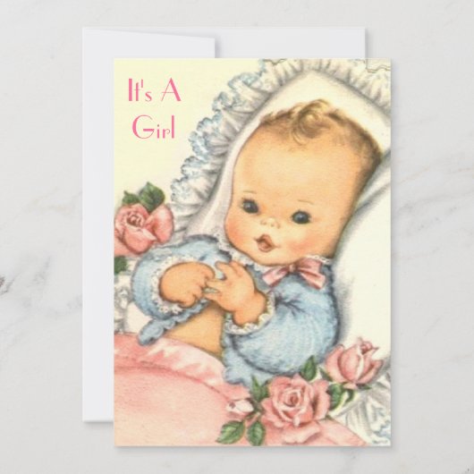 BABY SHOWER Invitation girl Kaart (Achterkant)