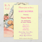 BABY SHOWER Invitation girl Kaart (Voorkant / Achterkant)