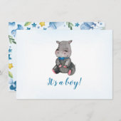 Baby shower | Invitation | Hippo (Devant / Derrière)