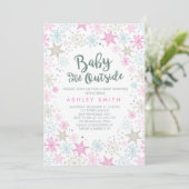 Baby shower invitation Il fait froid dehors Fille (Debout devant)