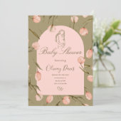 Baby Shower Invitation in Calming Nature Colors  (Debout devant)