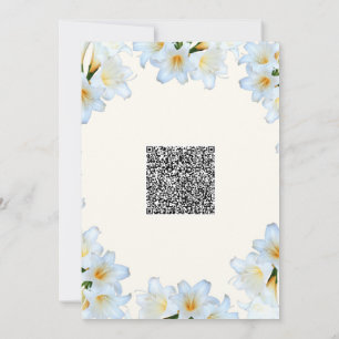 Baby shower Invitation Lily Flowers blanc Code QR