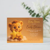 Baby Shower Invitation – Little Lion & Star (Debout devant)