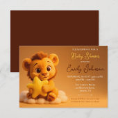Baby Shower Invitation – Little Lion & Star (Devant / Derrière)