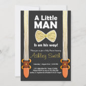 Baby shower Invitation Little Man Bow Cravate Blac (Devant)