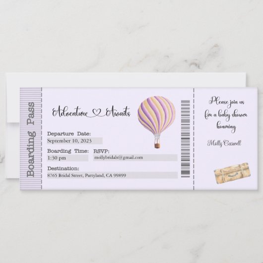 Baby shower Invitation, Maman à être Invitation (Devant)