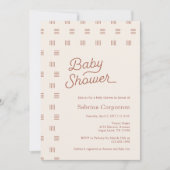 Baby shower | Invitation minimaliste Boho (Devant)