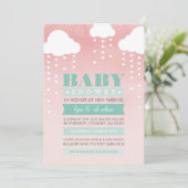 BABY SHOWER INVITATION ombre d'aquarelle menthe co (Debout devant)