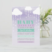 BABY SHOWER INVITATION ombre d'aquarelle menthe vi (Debout devant)