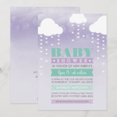 BABY SHOWER INVITATION ombre d'aquarelle menthe vi (Devant / Derrière)