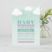 BABY SHOWER INVITATION ombre d'aquarelle menthe vi (Debout devant)