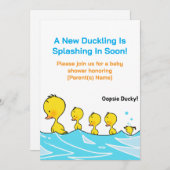 Baby Shower Invitation – Oopsie Ducky (Devant / Derrière)