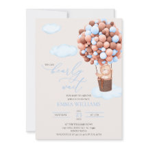 Baby shower Invitation Ours bleu Bearly Attendre!