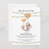 Baby shower Invitation Par Mail Maman Bébé Chats B (Devant / Derrière)