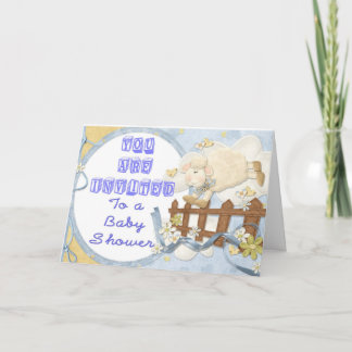 Baby shower Invitation Petit Agneau Bleu