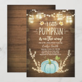 Baby shower invitation Petit Citrouille Automne Ru (Devant / Derrière)