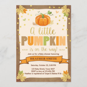 Baby shower invitation Petit Citrouille tombe en a