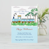 Baby shower invitation - petit train (Debout devant)